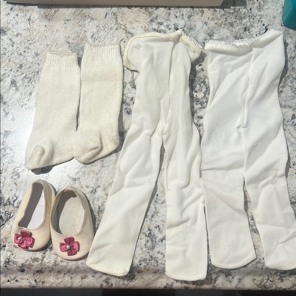 American Girl Black and Cream Doll Shoes